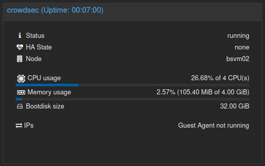 Crowdsec VM Specs (Start)