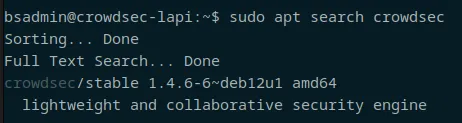 Crowdsec proivided by Debian